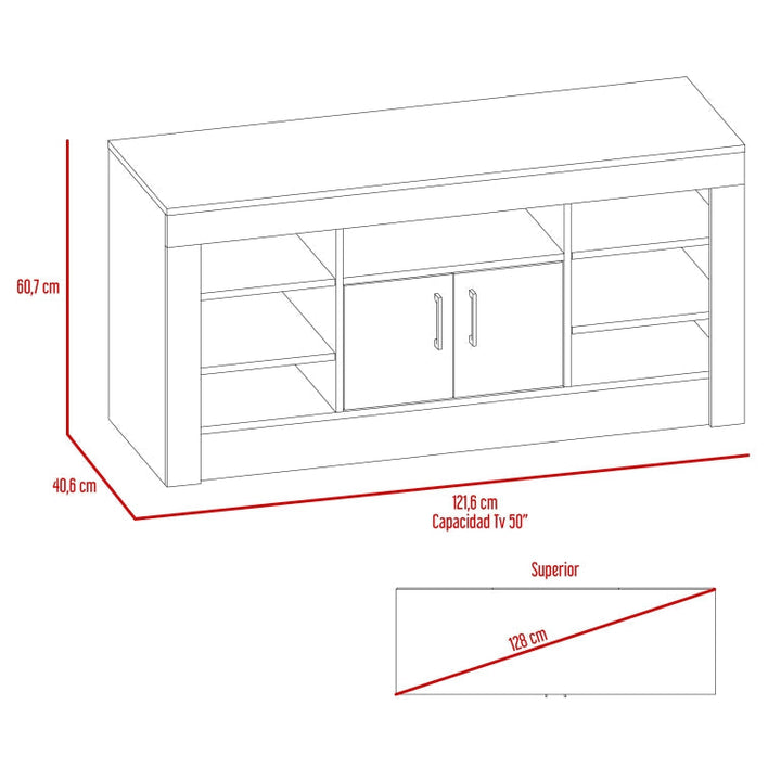 Rack TV Romazino Color Habano Para Sala De Estar
