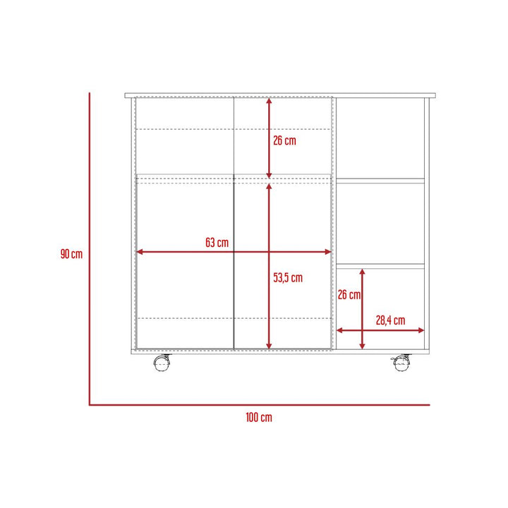 Mesón de Cocina Bi Color Blanco y Duna Para Cocina