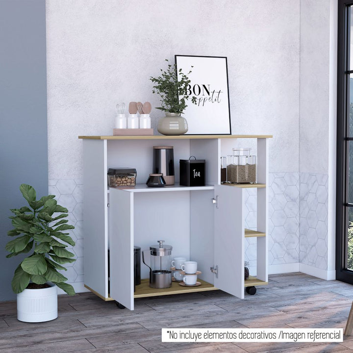 Mesón de Cocina Bi Color Blanco y Duna Para Cocina