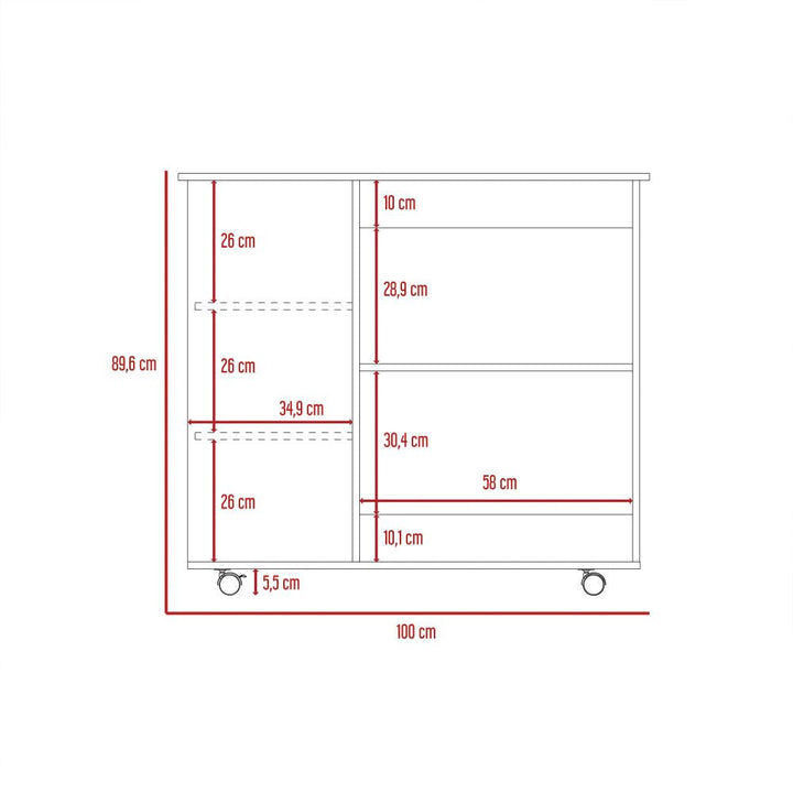 Mesón de Cocina Color Duna y Blanco Para Cocina
