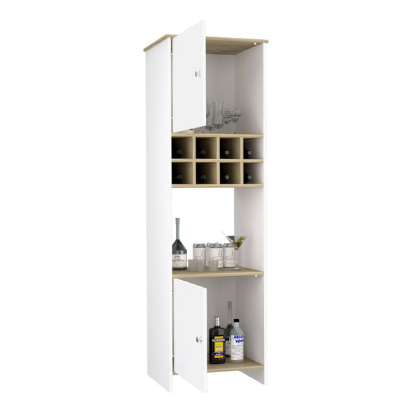 Bar BI Color Blanco y Duna Para Sala De Estar
