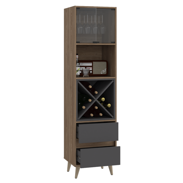 Bar Alto Color Salem Miel y Plomo Para Sala De Estar