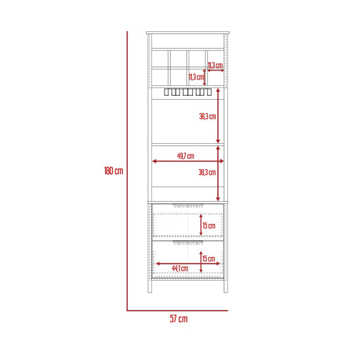Bar BI Color Ceniza y Wengue Para Sala De Estar