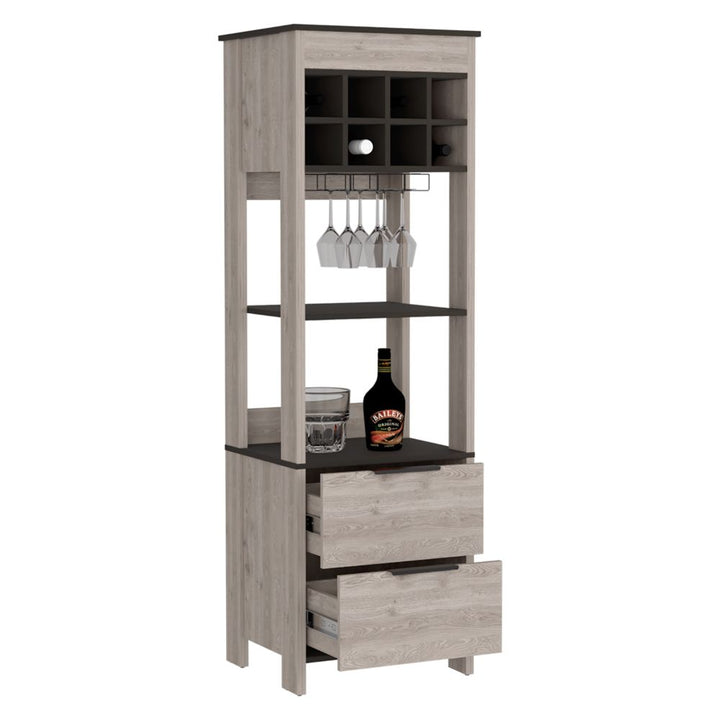 Bar BI Color Ceniza y Wengue Para Sala De Estar