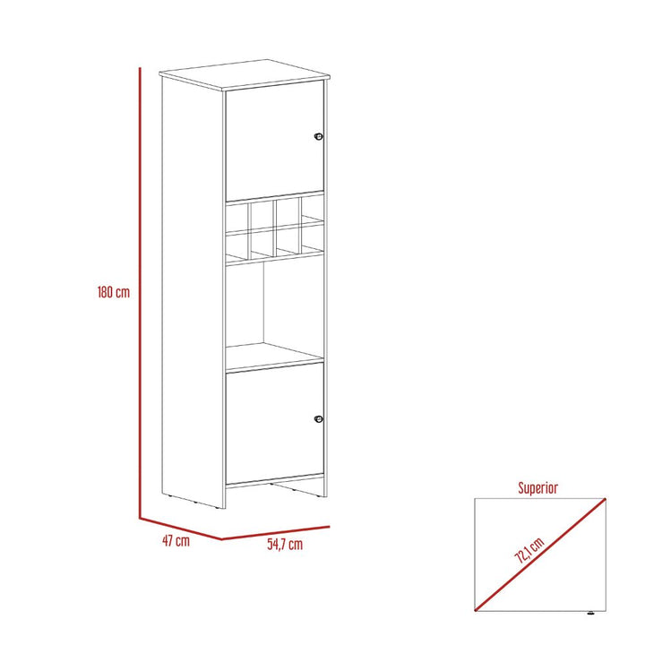 Bar BI Color Ceniza y Wengue Para Sala De Estar