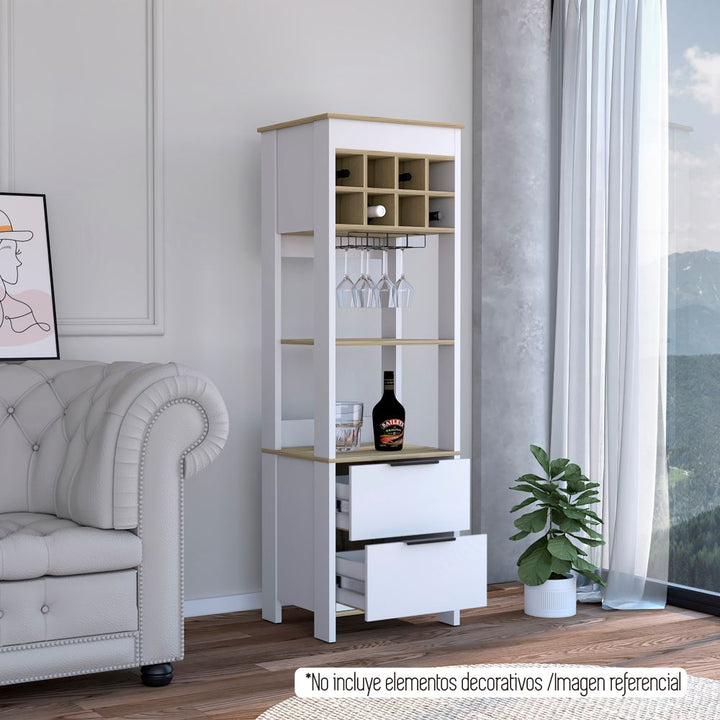 Bar Bi Color Colección Color Blanco y Duna Para Sala De Estar