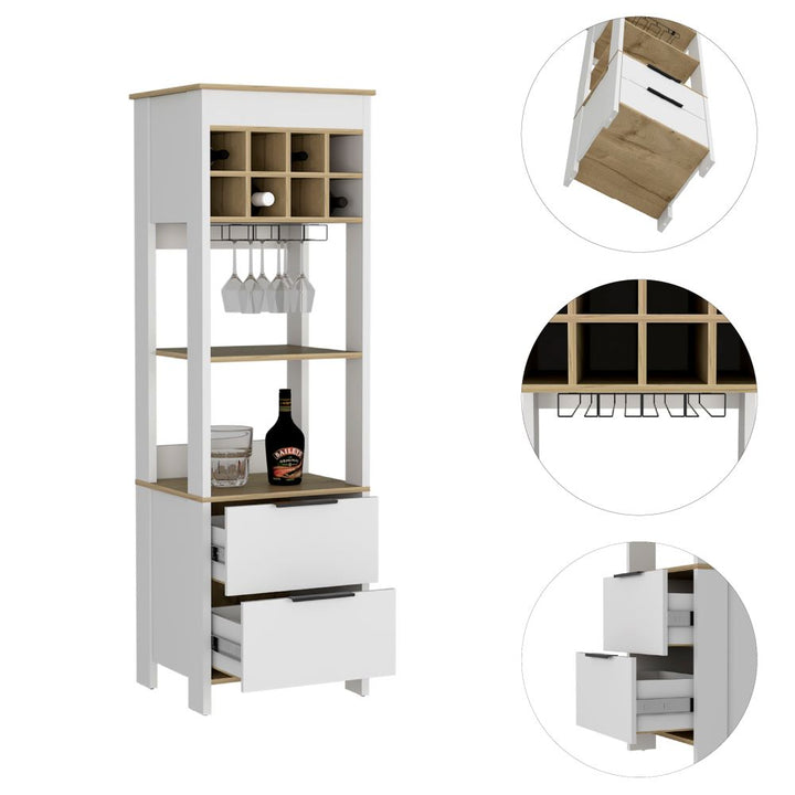 Bar Bi Color Colección Color Blanco y Duna Para Sala De Estar