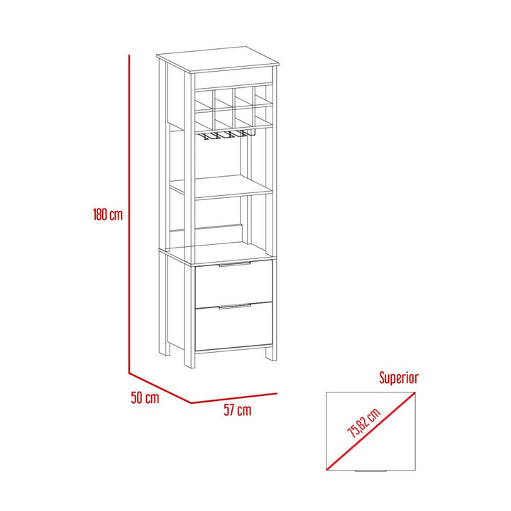 Bar Bi Color Colección Color Blanco y Duna Para Sala De Estar