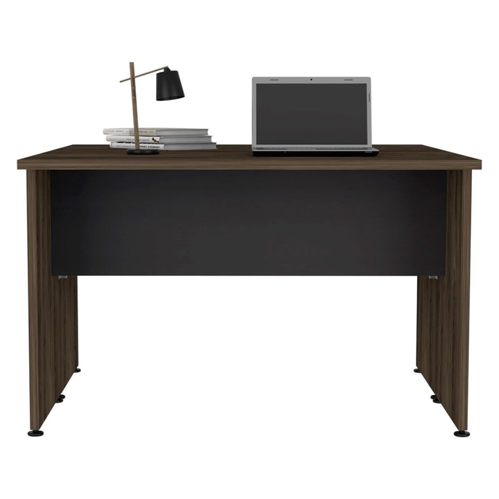 Mesa Escritorio Doble Home Office Color Negro Soft y Coñac Para Oficina