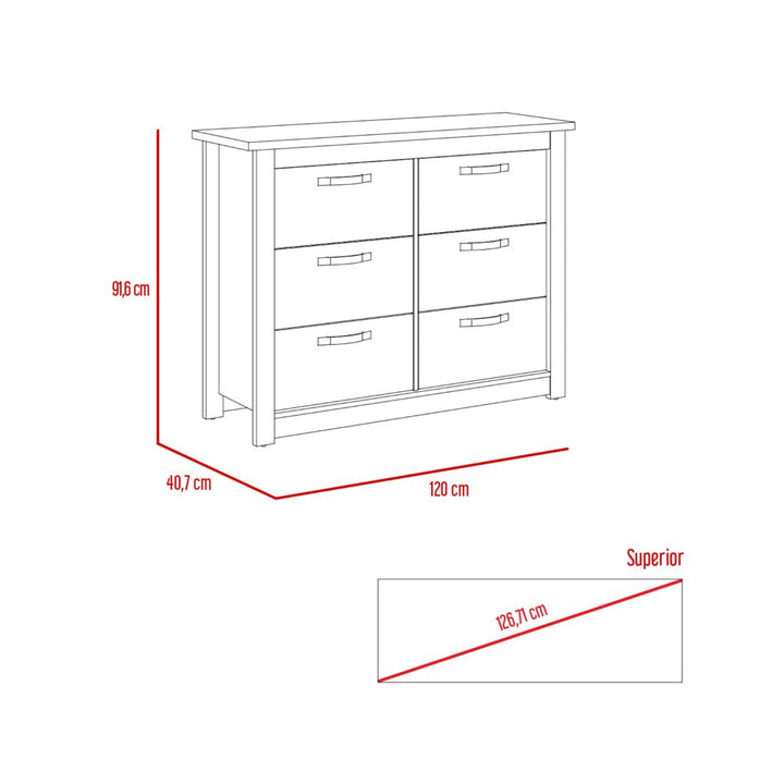 Cómoda Z Color Blanco y Duna Para Dormitorio
