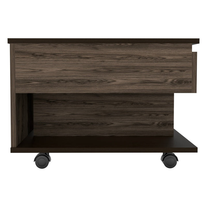 Mesa Funcional 5G Color Coñac y Wengue Para Sala De Estar