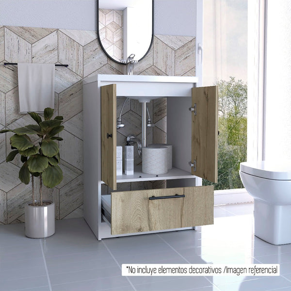 Mueble Optimizador Lavamanos Color Bath Bi Color Para Baño