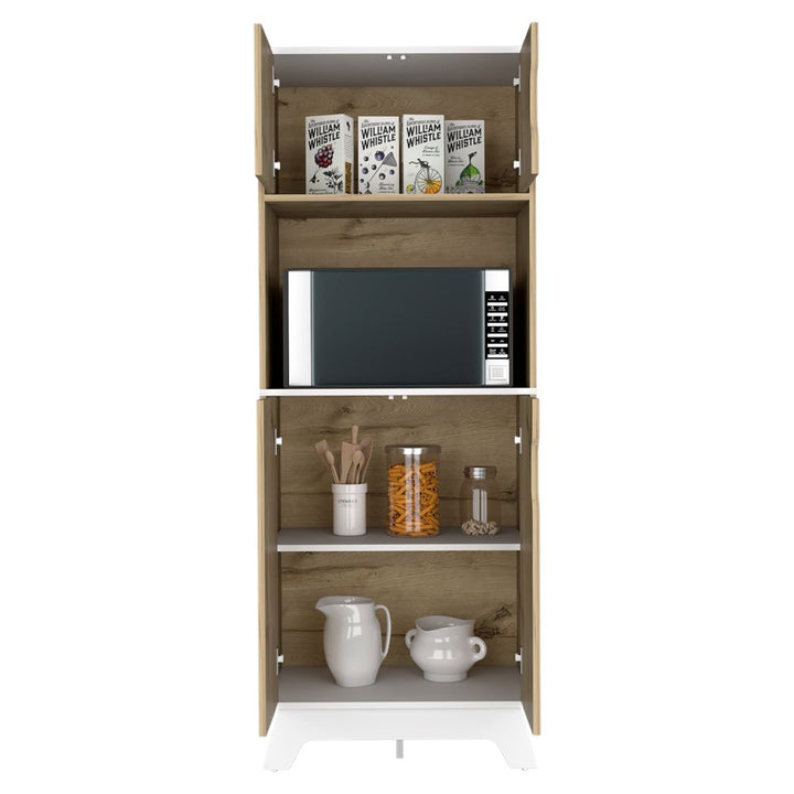 Mueble de Microondas Alto BI Color Duna y Blanco Para Cocina