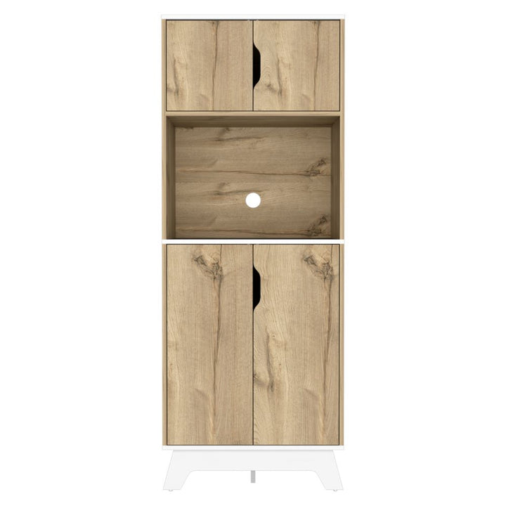 Mueble de Microondas Alto BI Color Duna y Blanco Para Cocina