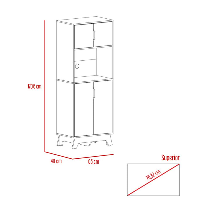 Mueble de Microondas Alto BI Color Duna y Blanco Para Cocina