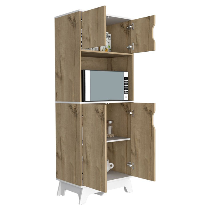 Mueble de Microondas Alto BI Color Duna y Blanco Para Cocina
