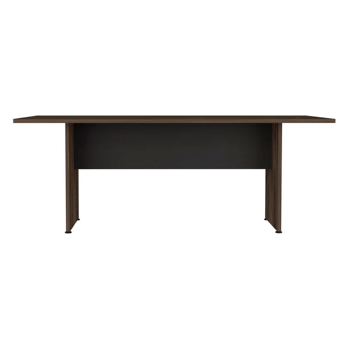 Mesa de Reunión Home Office Color Negro Soft y Coñac Para Oficina