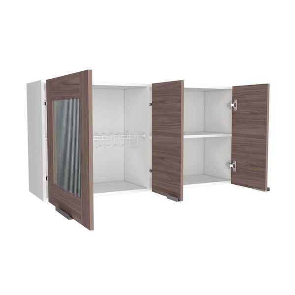 Mueble Superior Fendi Color Blanco Marqueza y Castaño Para Cocina