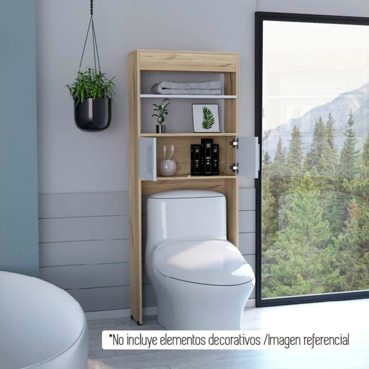 Mueble Optimizador Wc Bath BI Color Duna y Blanco Para Baño