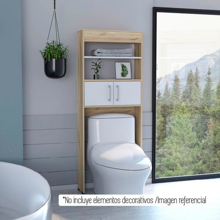 Mueble Optimizador Wc Bath BI Color Duna y Blanco Para Baño