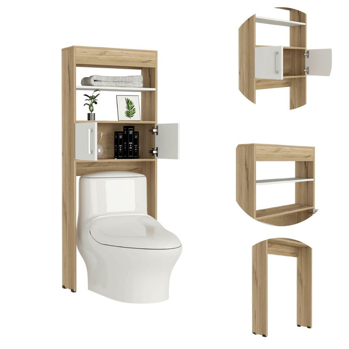 Mueble Optimizador Wc Bath BI Color Duna y Blanco Para Baño